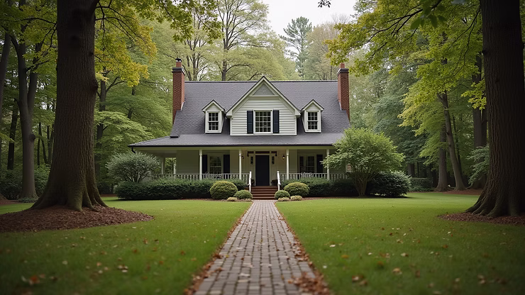 A charming North Carolina home nestled in a serene landscape.